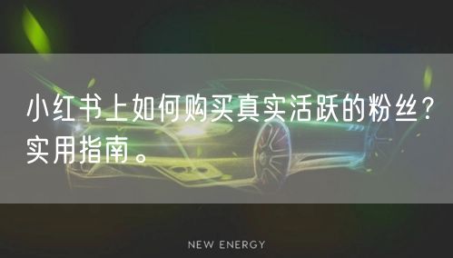 小红书上如何购买真实活跃的粉丝？实用指南。