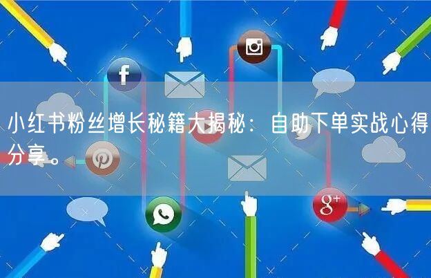 小红书粉丝增长秘籍大揭秘：自助下单实战心得分享。