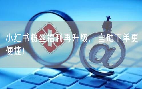 小红书粉丝福利再升级，自助下单更便捷！