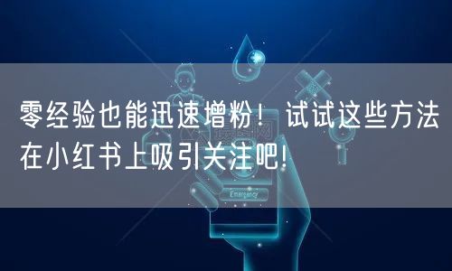 零经验也能迅速增粉！试试这些方法在小红书上吸引关注吧!