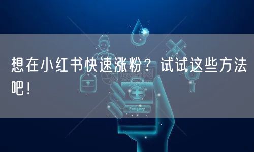 想在小红书快速涨粉？试试这些方法吧！