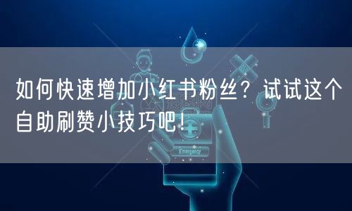 如何快速增加小红书粉丝？试试这个自助刷赞小技巧吧！