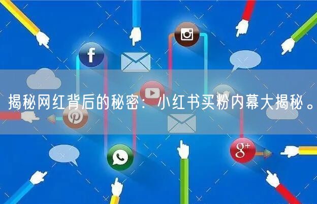 揭秘网红背后的秘密：小红书买粉内幕大揭秘。