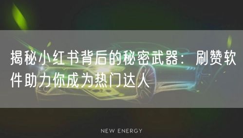 揭秘小红书背后的秘密武器：刷赞软件助力你成为热门达人
