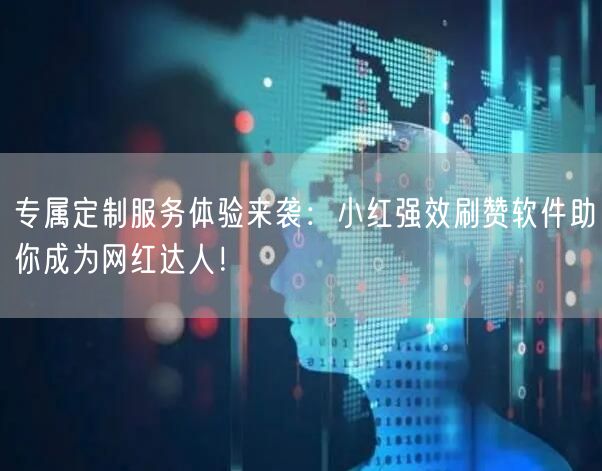 专属定制服务体验来袭：小红强效刷赞软件助你成为网红达人！