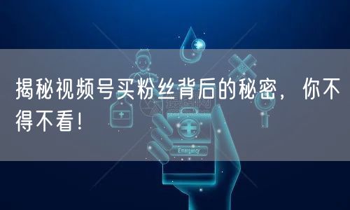 揭秘视频号买粉丝背后的秘密，你不得不看！