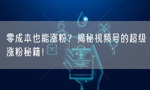 零成本也能涨粉？揭秘视频号的超级涨粉秘籍！