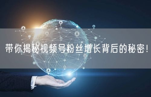 带你揭秘视频号粉丝增长背后的秘密！