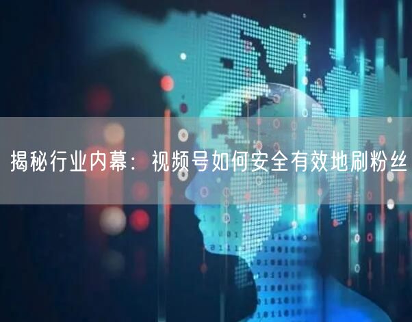 揭秘行业内幕：视频号如何安全有效地刷粉丝