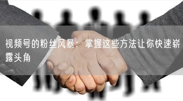 视频号的粉丝风暴：掌握这些方法让你快速崭露头角