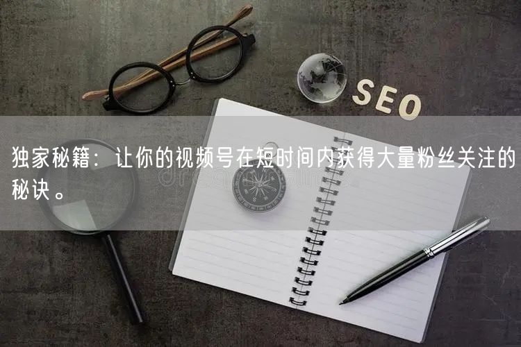 独家秘籍：让你的视频号在短时间内获得大量粉丝关注的秘诀。