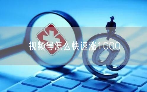 视频号怎么快速涨1000