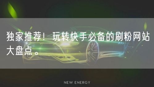 独家推荐！玩转快手必备的刷粉网站大盘点。