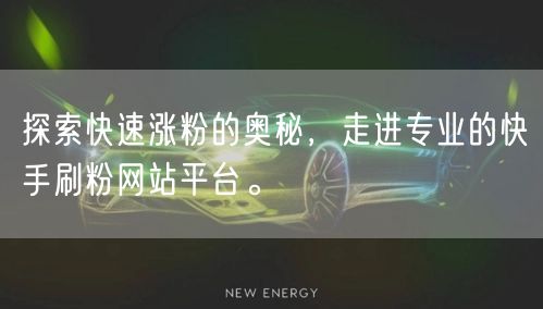 探索快速涨粉的奥秘，走进专业的快手刷粉网站平台。