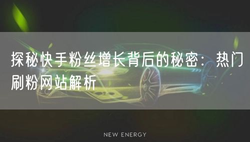 探秘快手粉丝增长背后的秘密：热门刷粉网站解析