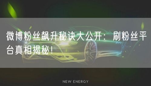 微博粉丝飙升秘诀大公开：刷粉丝平台真相揭秘！