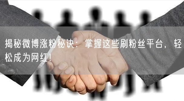 揭秘微博涨粉秘诀：掌握这些刷粉丝平台，轻松成为网红！