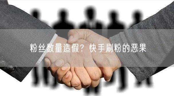 粉丝数量造假？快手刷粉的恶果