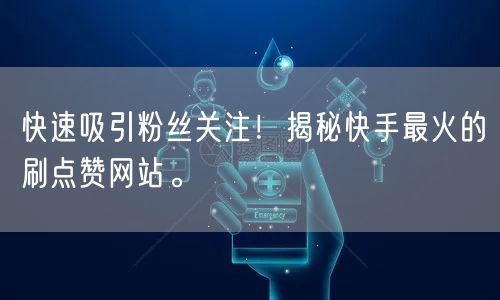 快速吸引粉丝关注！揭秘快手最火的刷点赞网站。