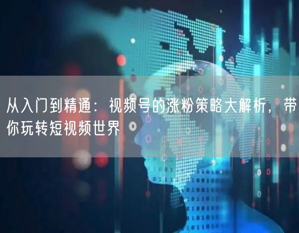 从入门到精通：视频号的涨粉策略大解析，带你玩转短视频世界