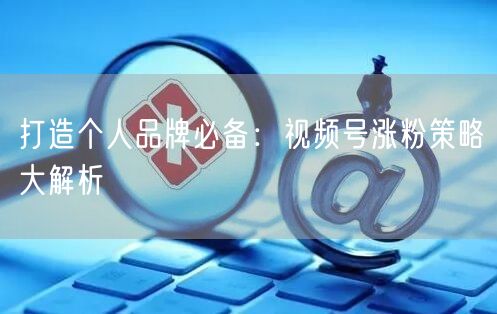 打造个人品牌必备：视频号涨粉策略大解析