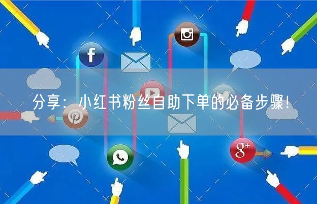 分享：小红书粉丝自助下单的必备步骤！
