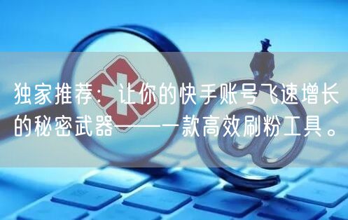 独家推荐：让你的快手账号飞速增长的秘密武器——一款高效刷粉工具。
