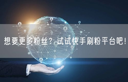想要更多粉丝？试试快手刷粉平台吧！