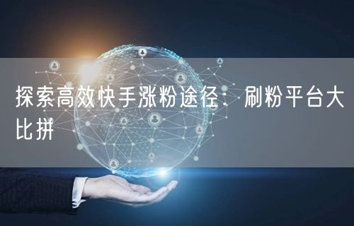探索高效快手涨粉途径：刷粉平台大比拼