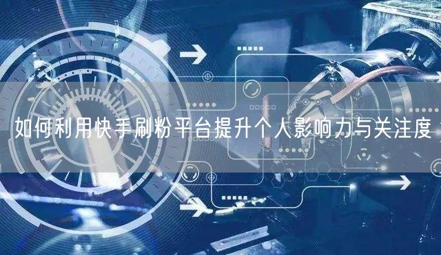 如何利用快手刷粉平台提升个人影响力与关注度