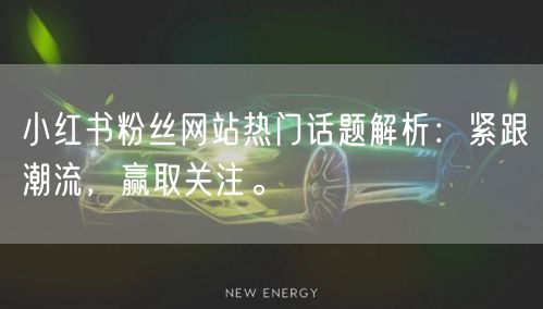 小红书粉丝网站热门话题解析：紧跟潮流，赢取关注。
