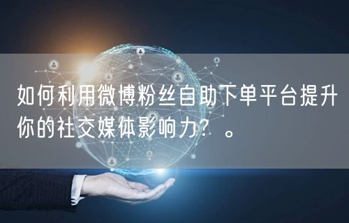 如何利用微博粉丝自助下单平台提升你的社交媒体影响力？。