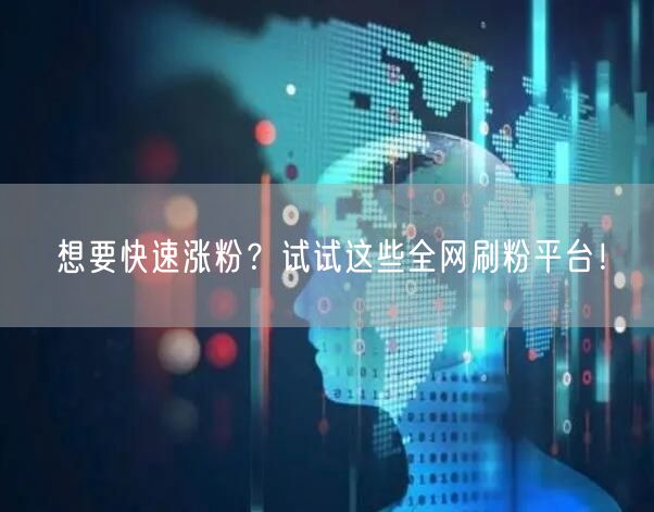 想要快速涨粉？试试这些全网刷粉平台！
