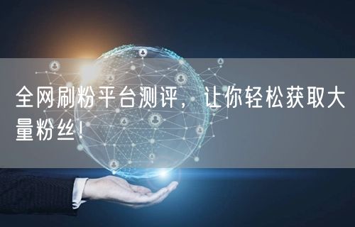 全网刷粉平台测评，让你轻松获取大量粉丝！