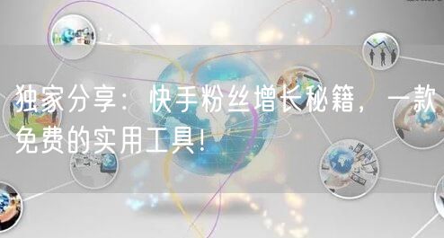 独家分享：快手粉丝增长秘籍，一款免费的实用工具！