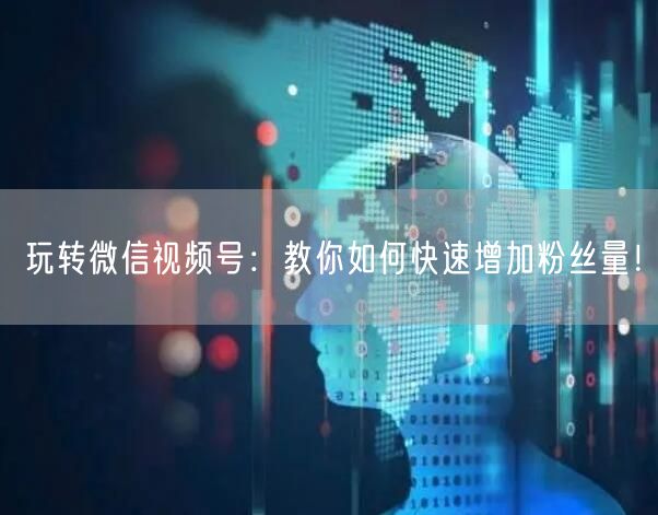 玩转微信视频号：教你如何快速增加粉丝量！