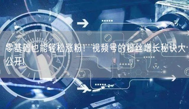 零基础也能轻松涨粉！视频号的粉丝增长秘诀大公开!
