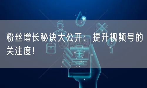 粉丝增长秘诀大公开：提升视频号的关注度！