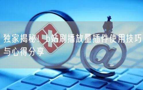 独家揭秘！b站刷播放量插件使用技巧与心得分享