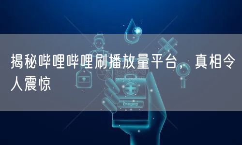 揭秘哔哩哔哩刷播放量平台，真相令人震惊