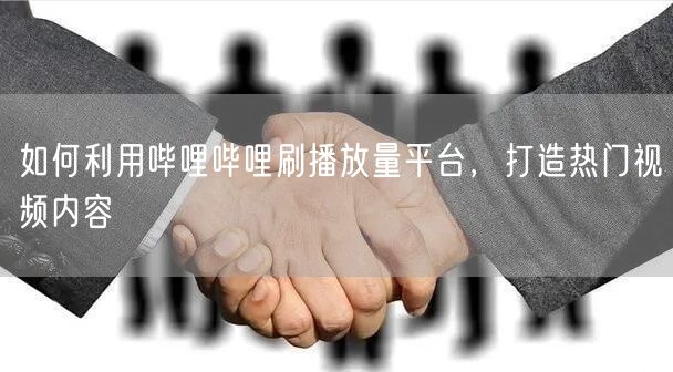 如何利用哔哩哔哩刷播放量平台，打造热门视频内容