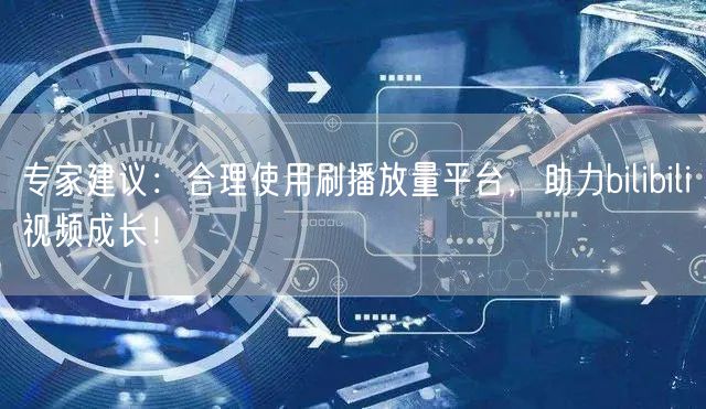 专家建议：合理使用刷播放量平台，助力bilibili视频成长！