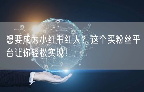 想要成为小红书红人？这个买粉丝平台让你轻松实现！