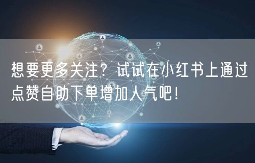 想要更多关注？试试在小红书上通过点赞自助下单增加人气吧！