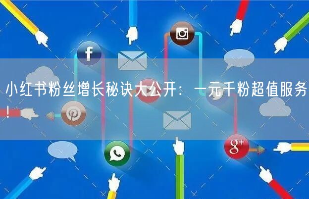 小红书粉丝增长秘诀大公开：一元千粉超值服务！