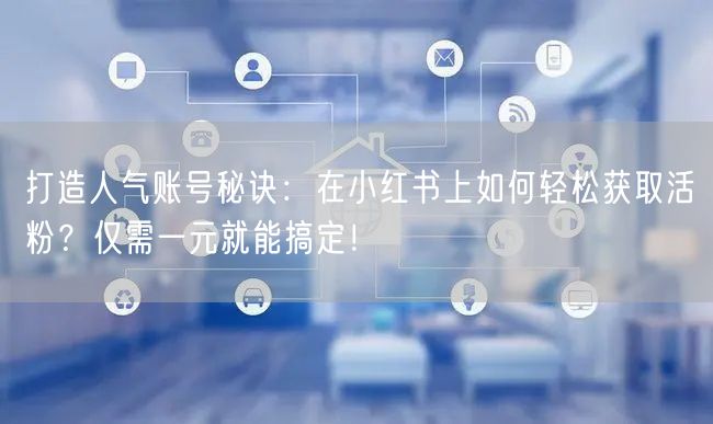 打造人气账号秘诀：在小红书上如何轻松获取活粉？仅需一元就能搞定！