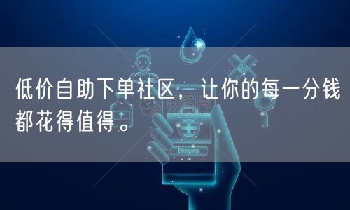低价自助下单社区，让你的每一分钱都花得值得。