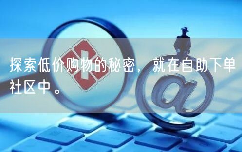探索低价购物的秘密，就在自助下单社区中。