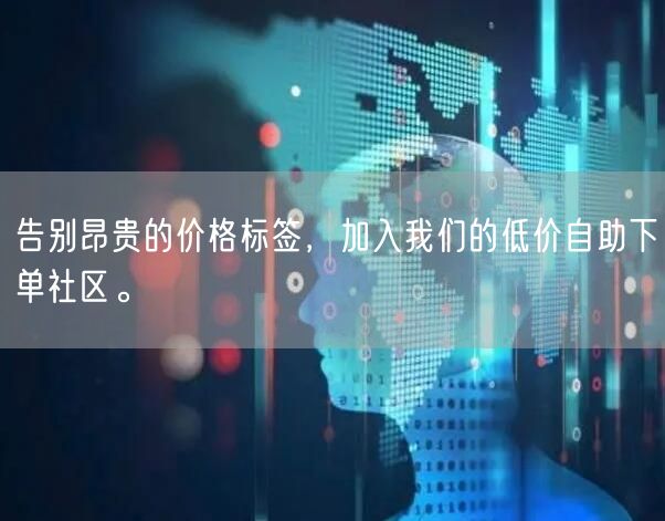 告别昂贵的价格标签，加入我们的低价自助下单社区。
