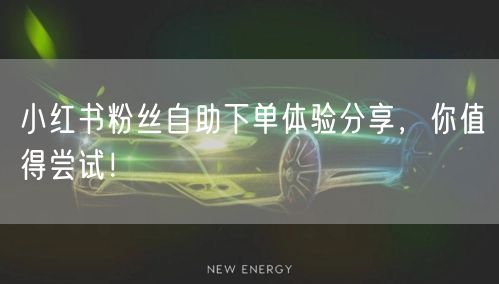 小红书粉丝自助下单体验分享，你值得尝试！